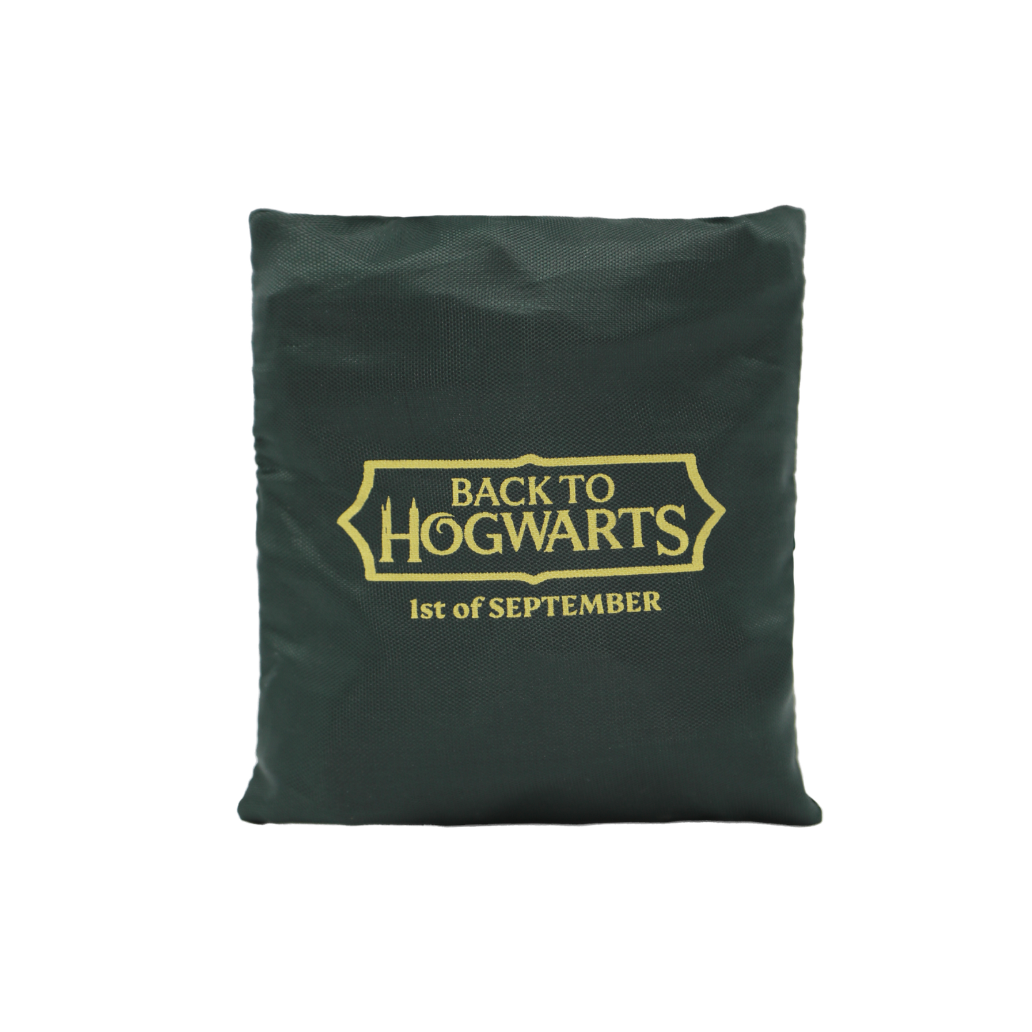 Green bag with 'Back to Hogwarts' text
