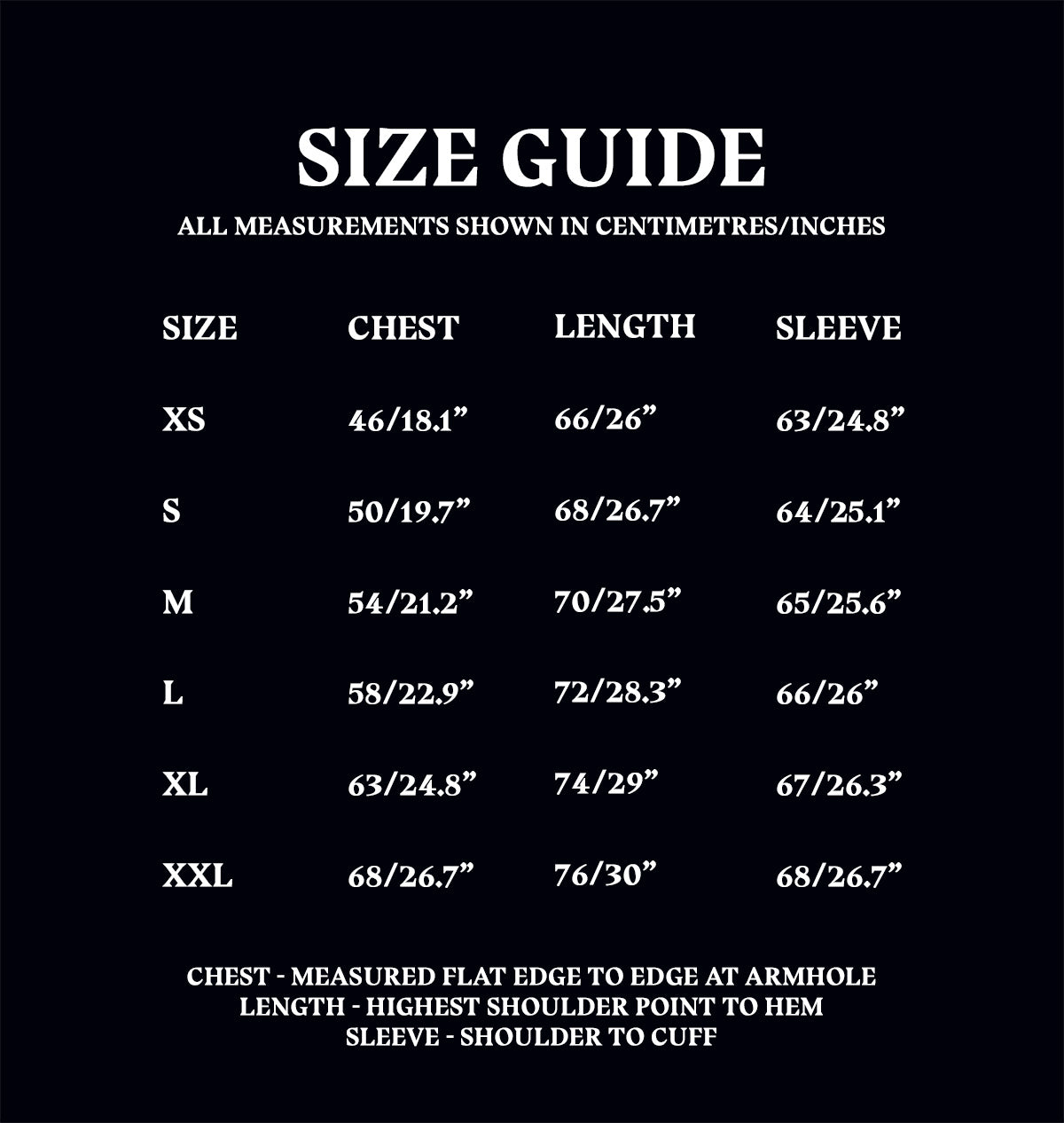 Hogwarts Knitted Sweater Size Guide