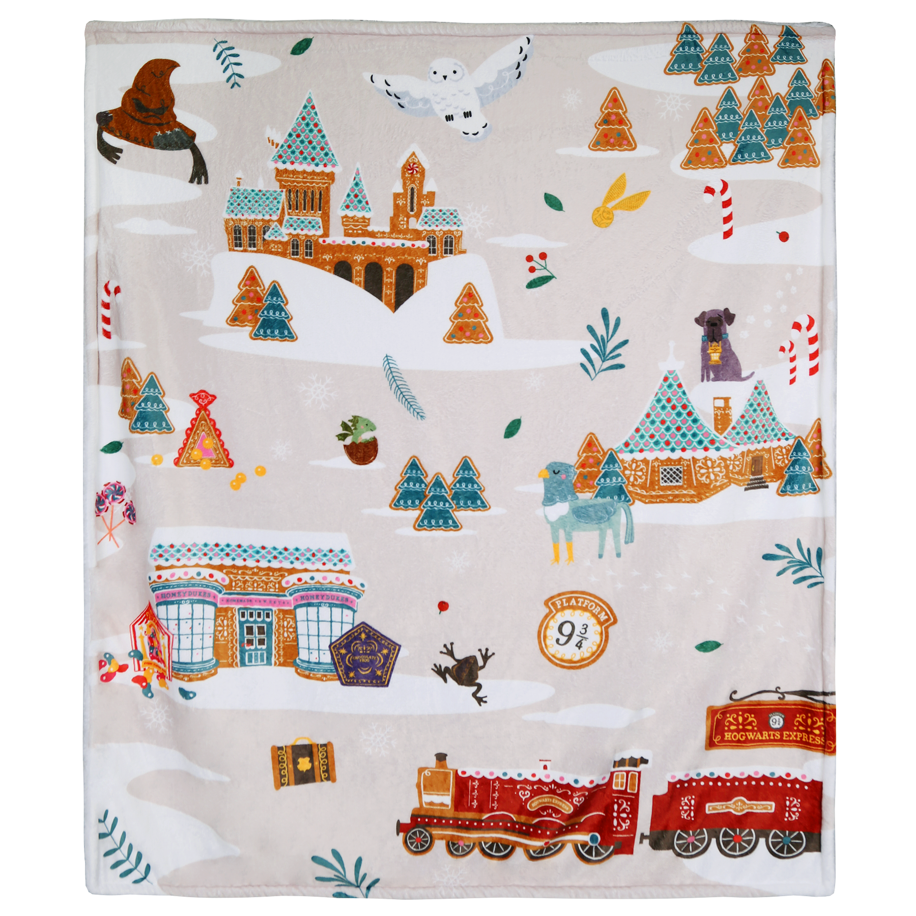 Scenic Hogwarts Christmas Blanket