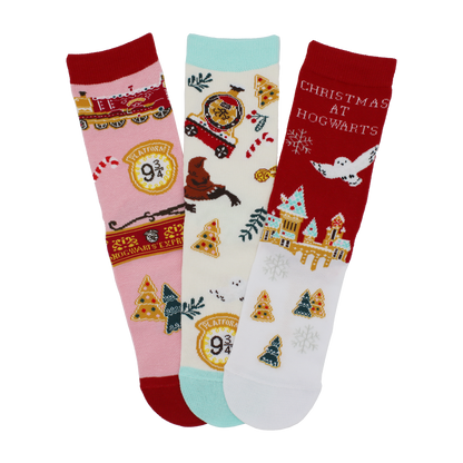 Hogwarts Christmas 3-Pack Socks