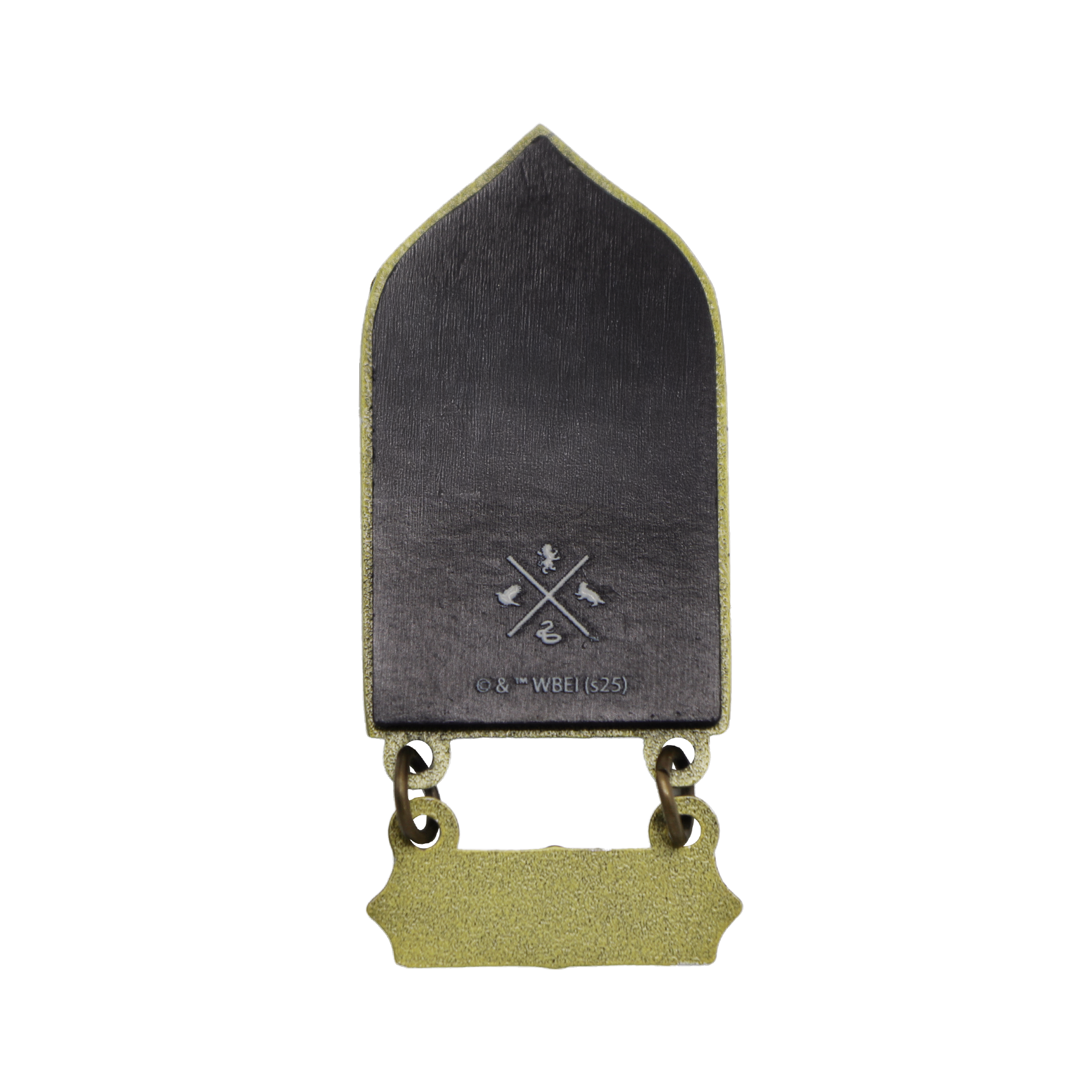 Back of the Back to Hogwarts magnet with a logo on a transparent background