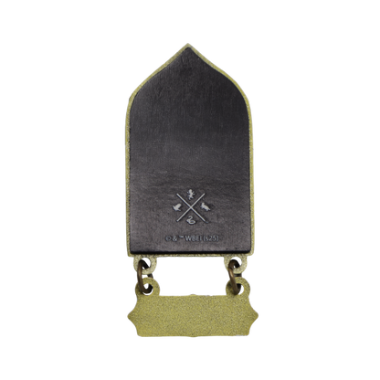 Back of the Back to Hogwarts magnet with a logo on a transparent background