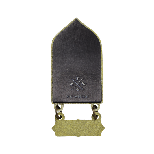 Back of the Back to Hogwarts magnet with a logo on a transparent background