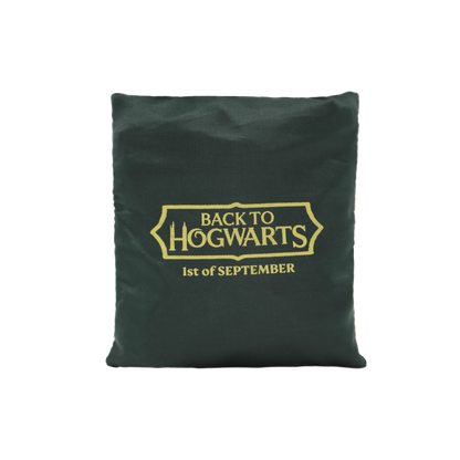 Green bag with 'Back to Hogwarts' text 