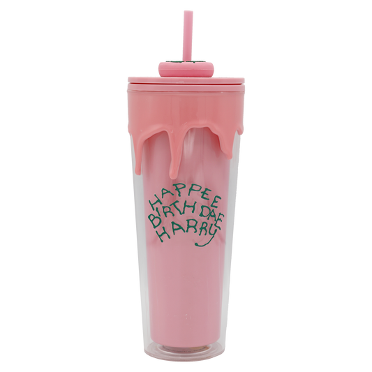 Happee Birthdae Cup & Straw
