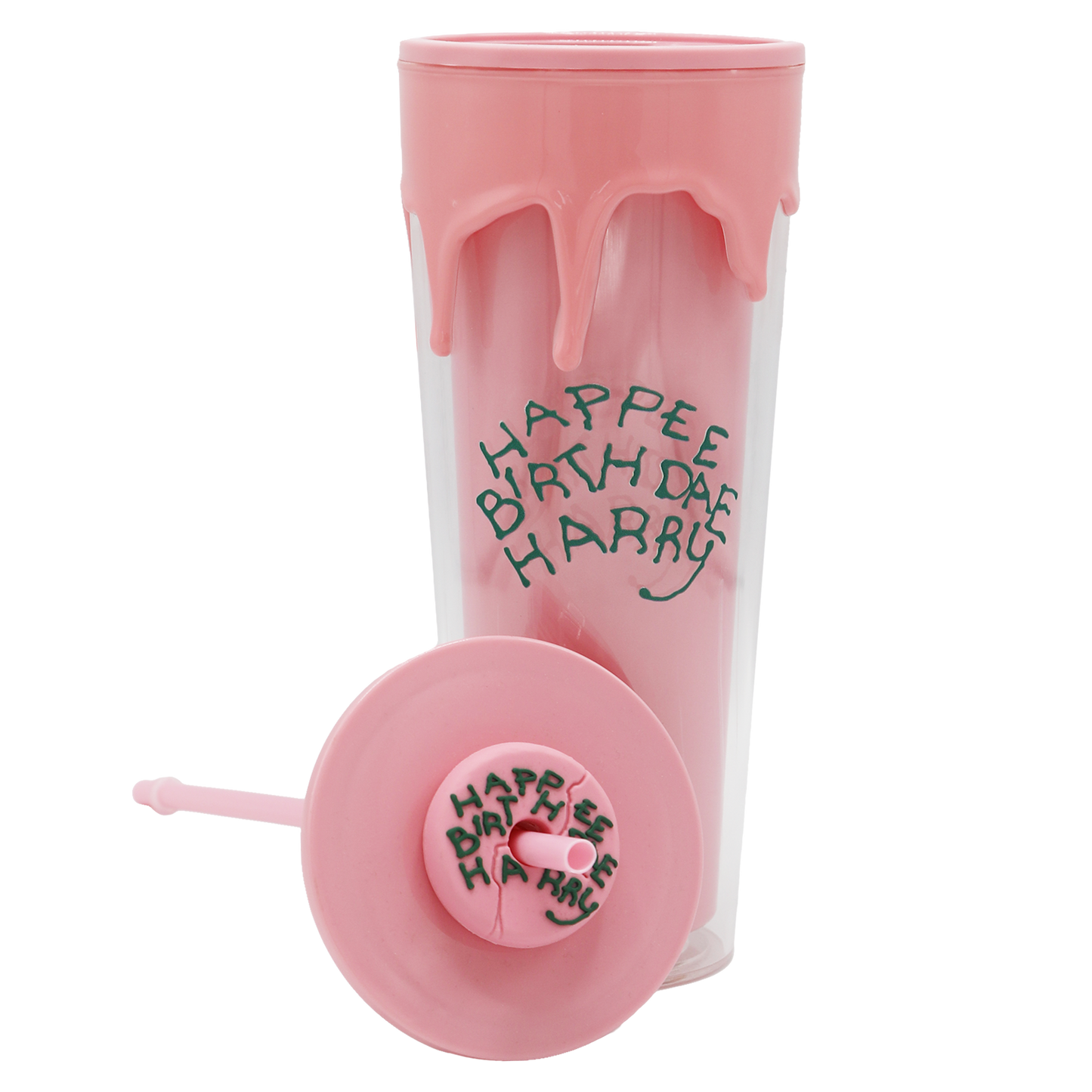 Happee Birthdae Cup & Straw