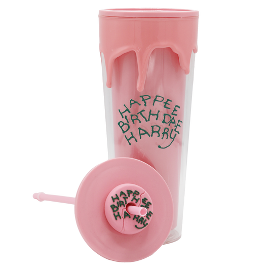 Happee Birthdae Cup & Straw