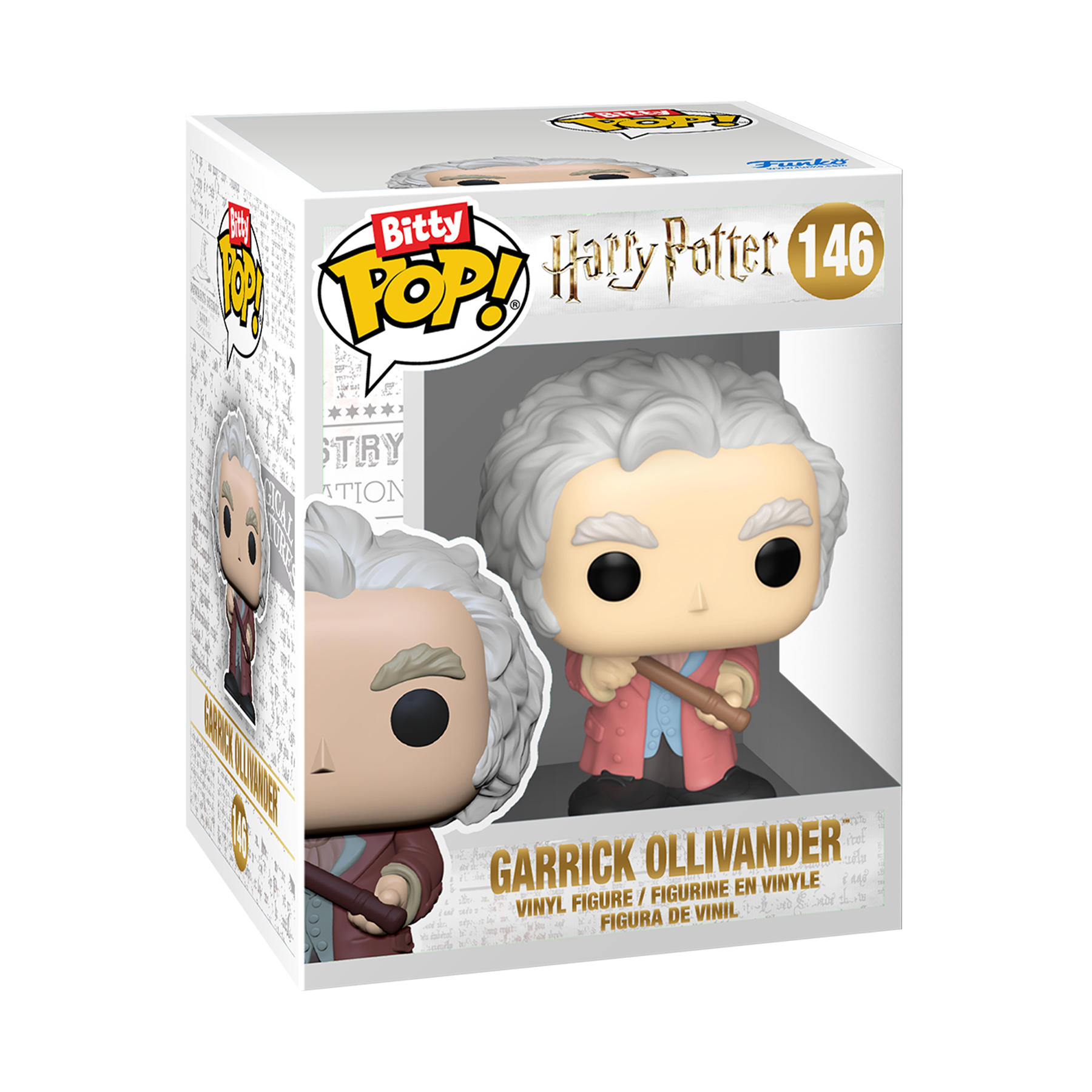 Funko Pop! vinyl figure packaging of Garrick Ollivander from Harry Potter series