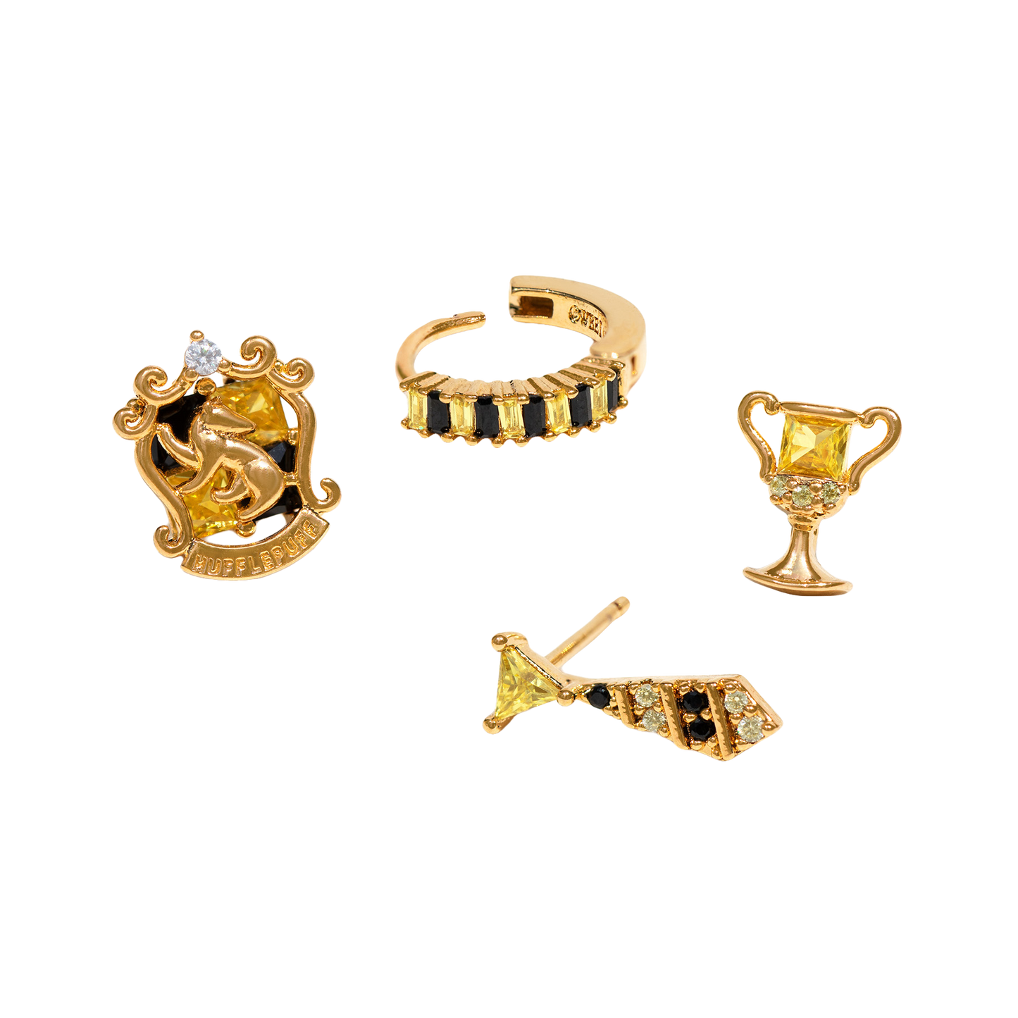 Girls Crew Hufflepuff House Earring Set