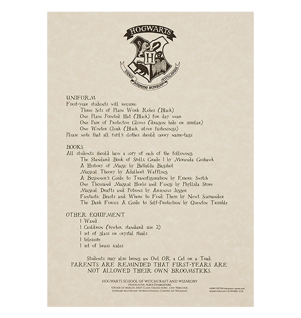 Personalized Hogwarts Acceptance Letter