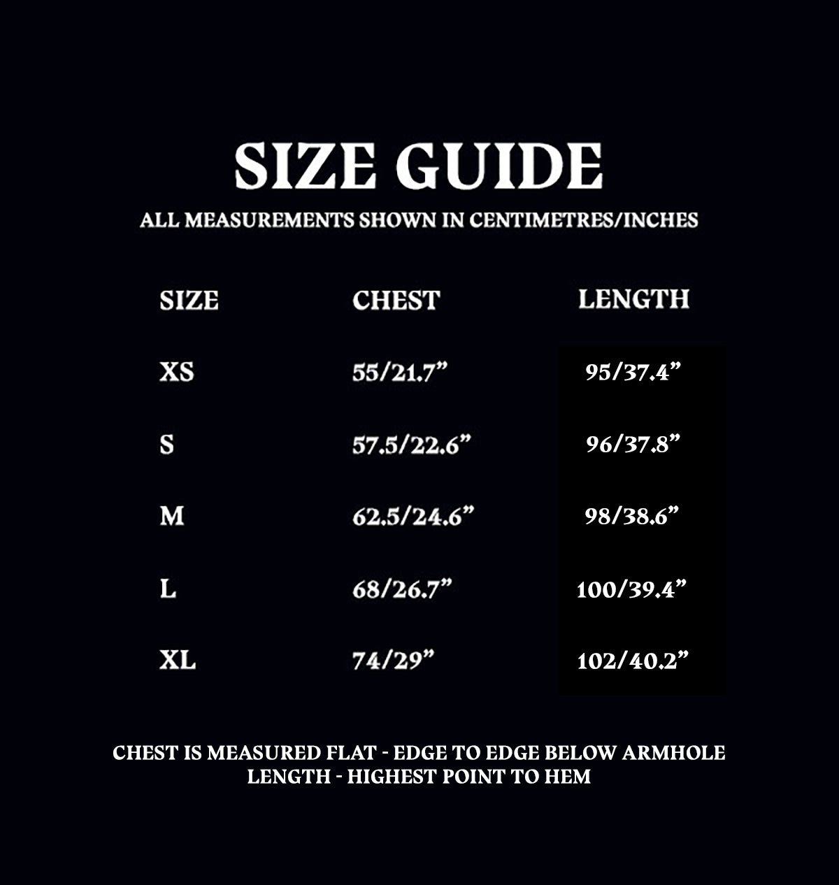 Bath Robe Size Guide