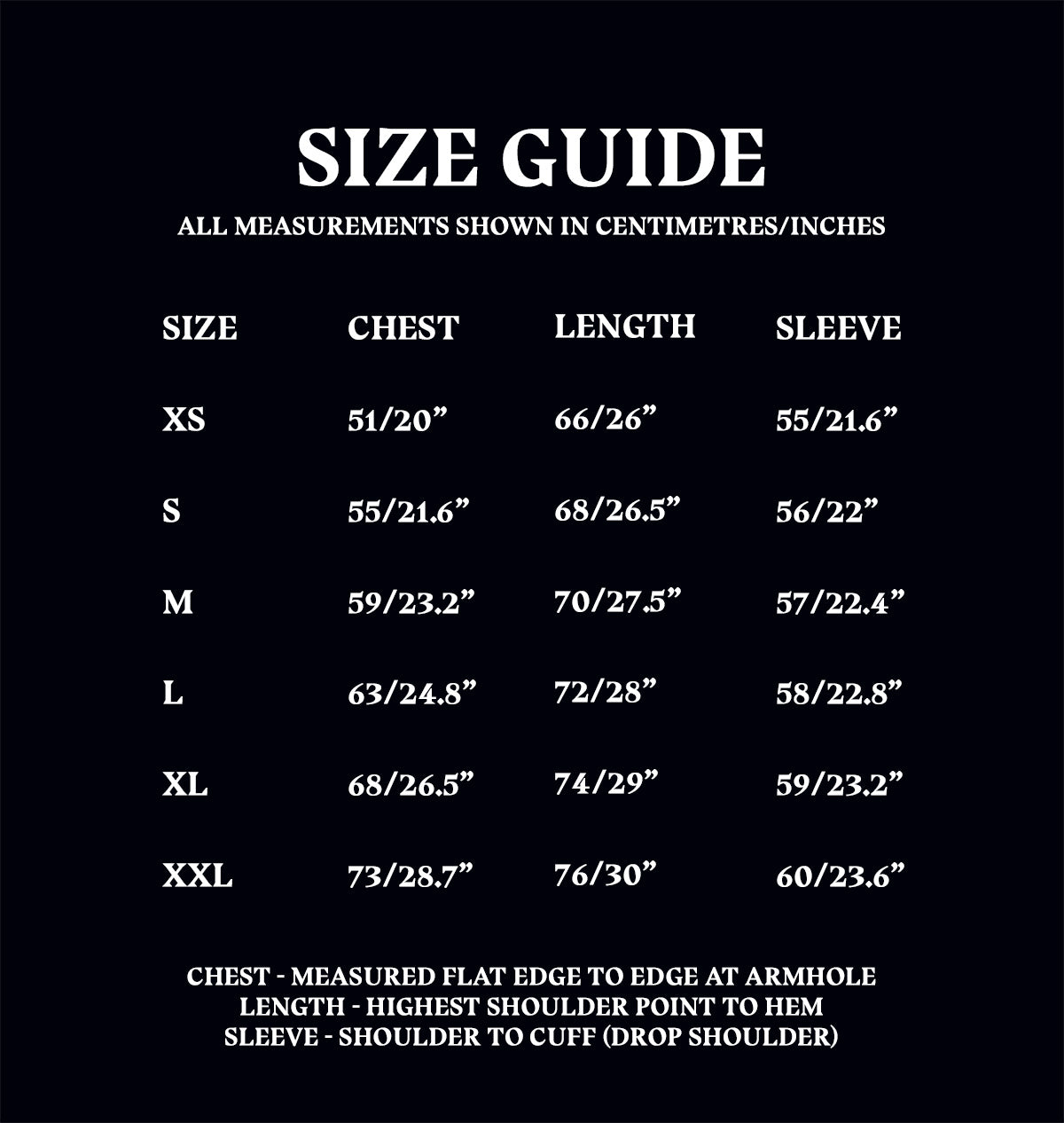 Beauxbatons Sweatshirt Size Guide