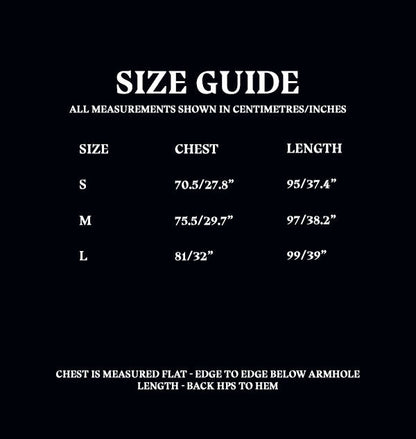 Hedwig Lounge Hoodie Size Guide