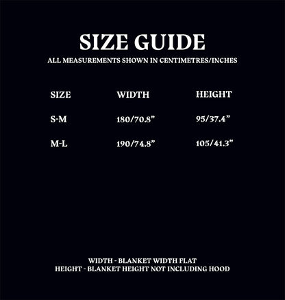 Hedwig Hooded Blanket Size Guide