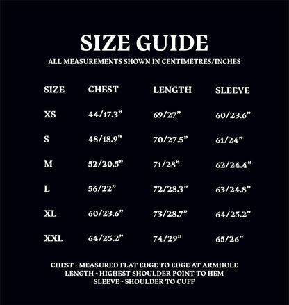 Personalised Triwizard Shirt Size Guide
