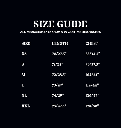 Unisex Adult T-Shirt Size Guide