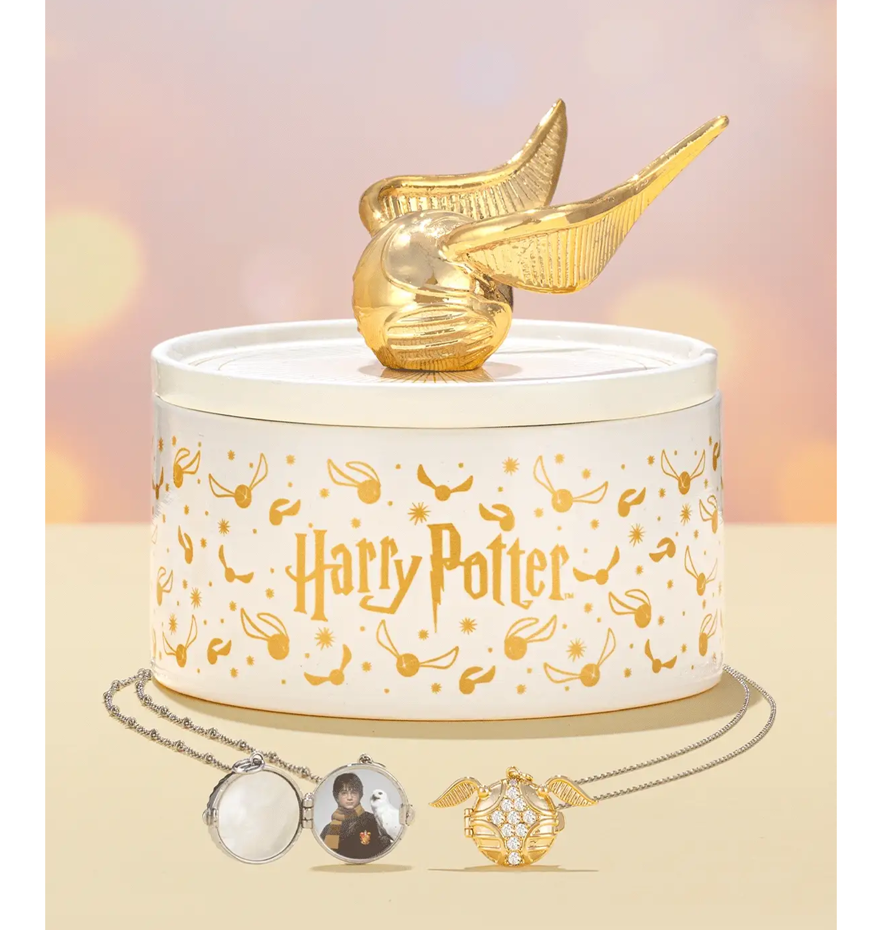 Charmed Aroma Golden Snitch Candle and Jewelry Tray